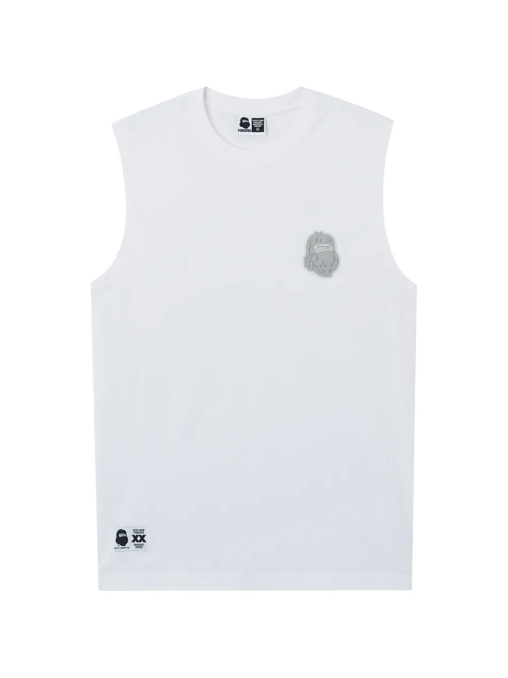 FINGERCROXX appliqué sleeveless T-shirt - Bianco
