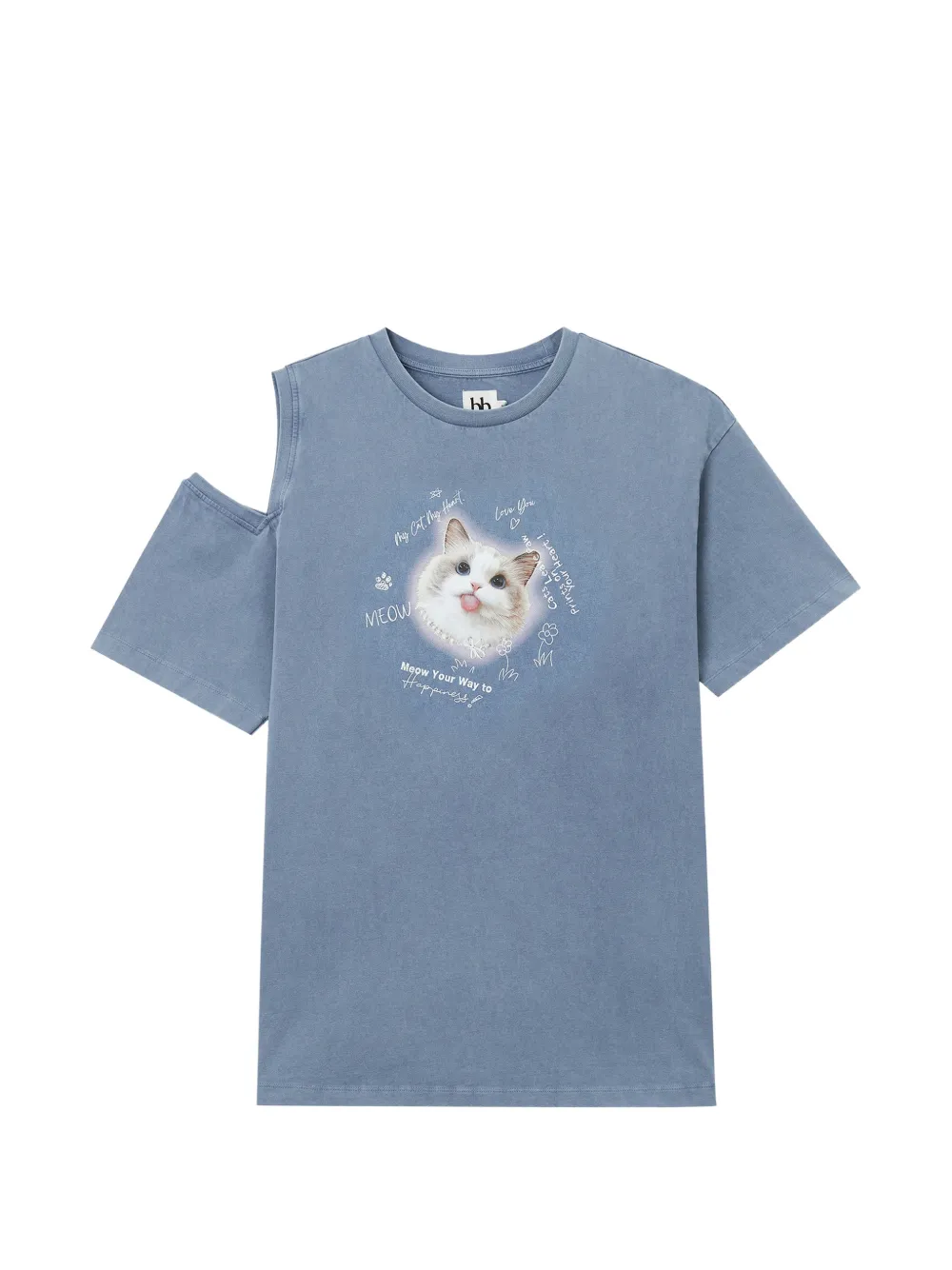 b+ab printed T-shirt - Blu