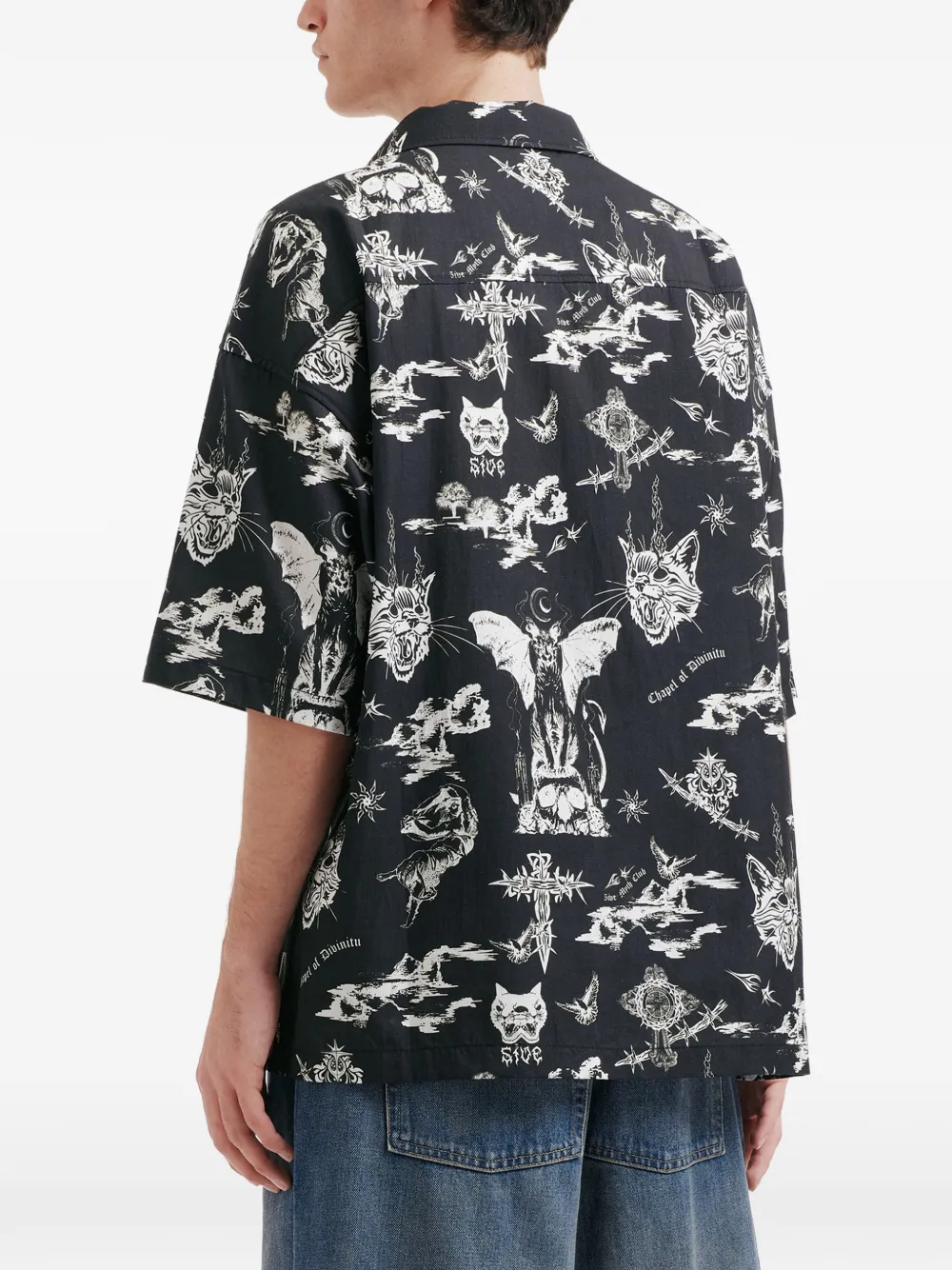 Buttoned Graphic Print Shirt