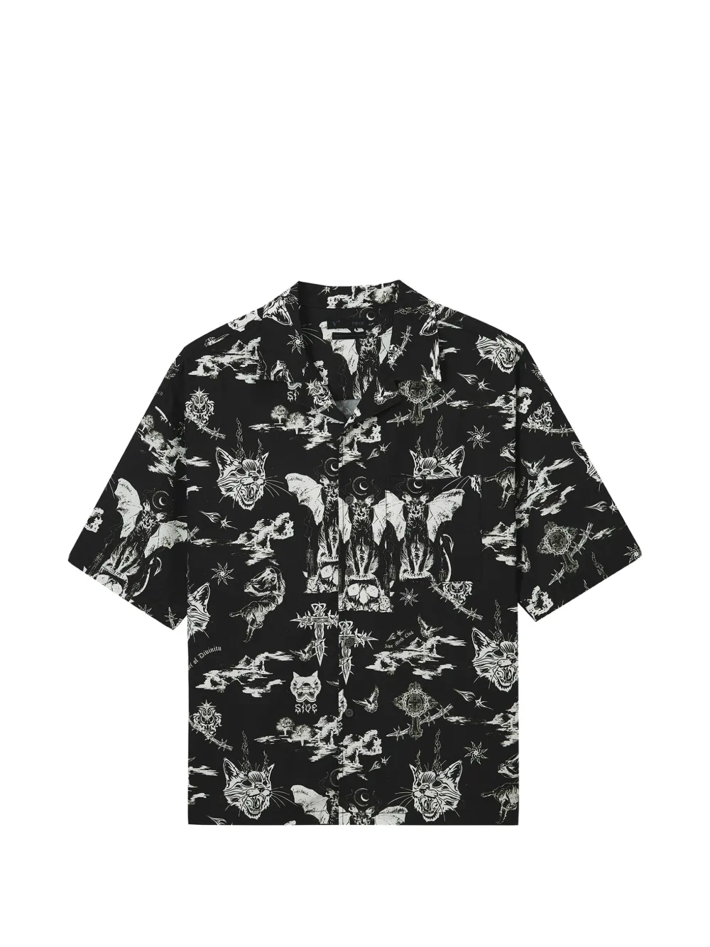 Buttoned Graphic Print Shirt