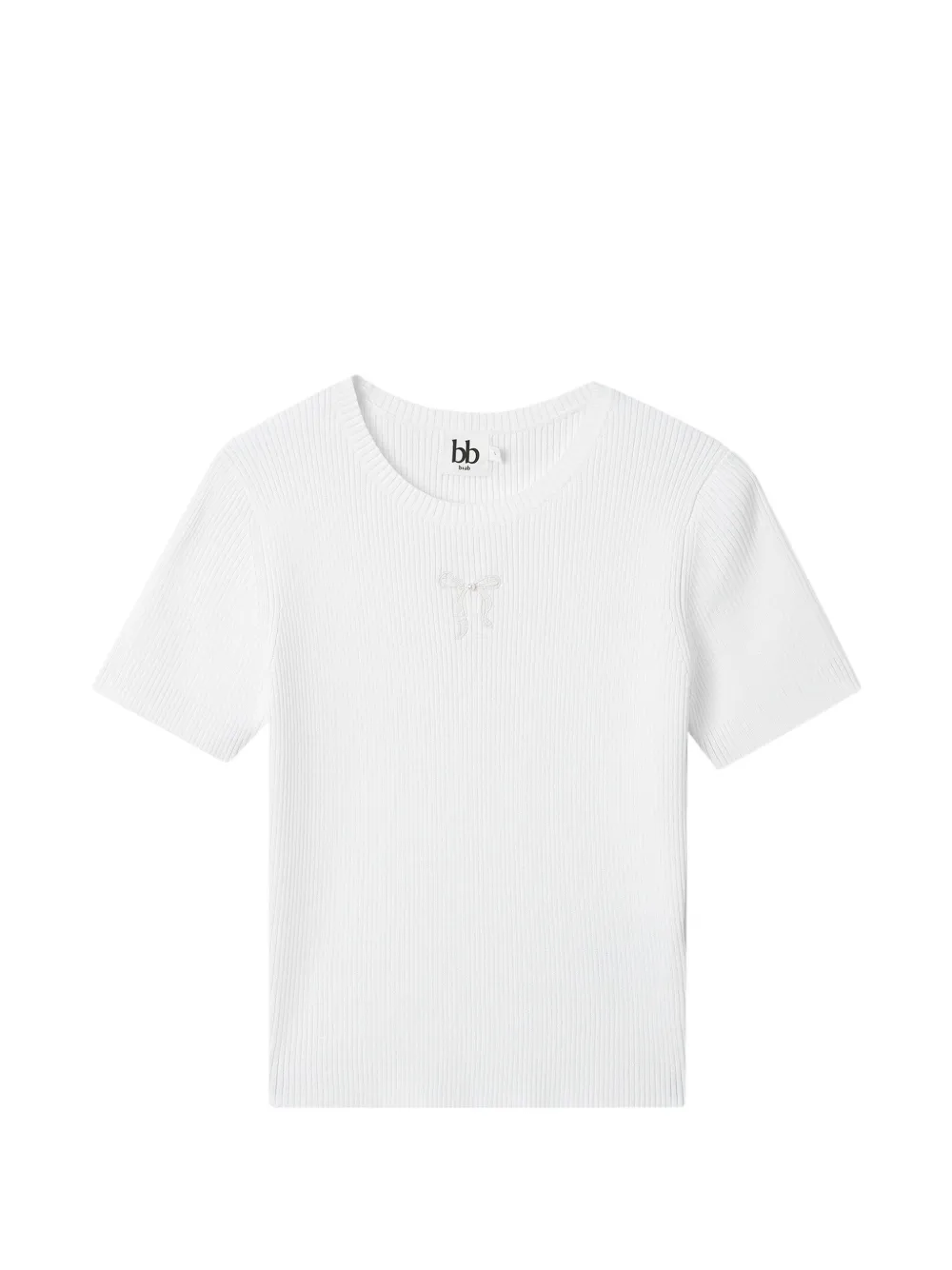 b+ab ribbed-knit short-sleeve T-shirt - Bianco
