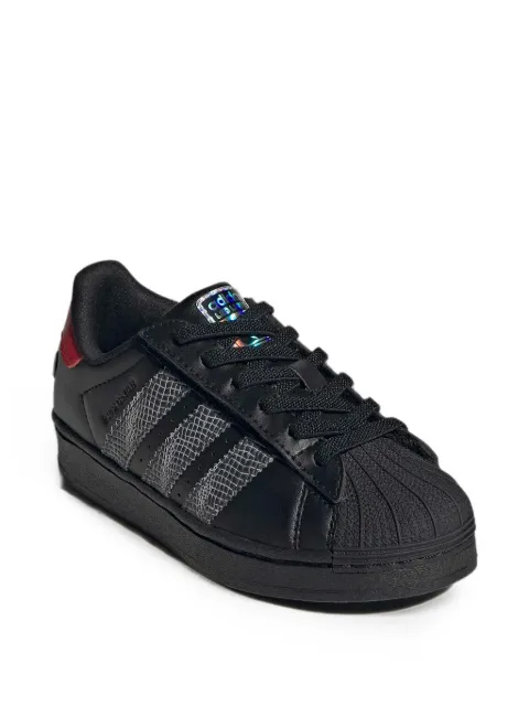 adidas Kids Superstar snakeskin-print sneakers