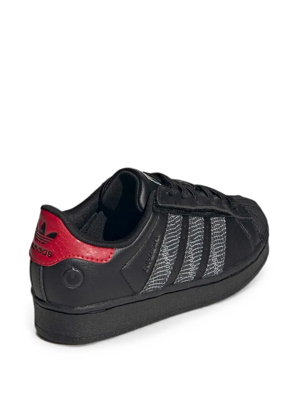 adidas Kids Superstar snakeskin-print sneakers Zwart