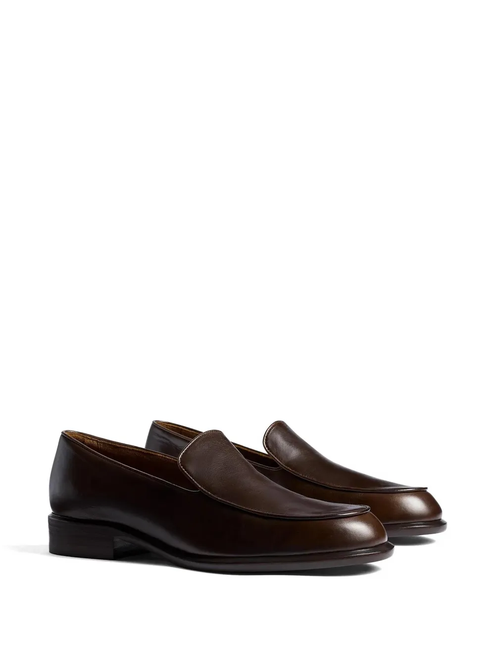 KHAITE Miles leren loafers Bruin