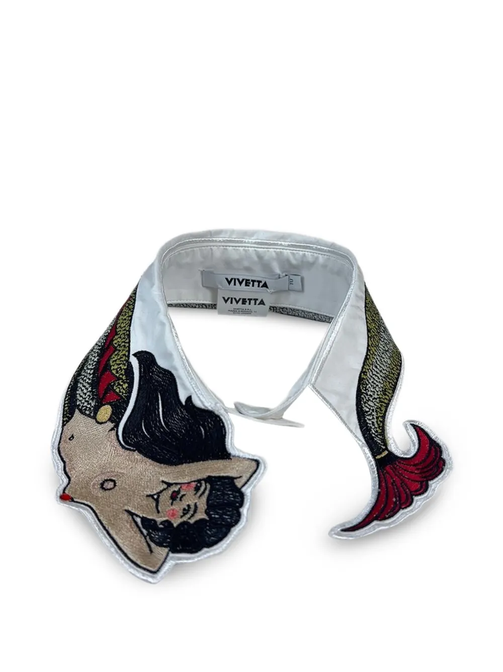 Vivetta embroidered-mermaid motif collar - Bianco