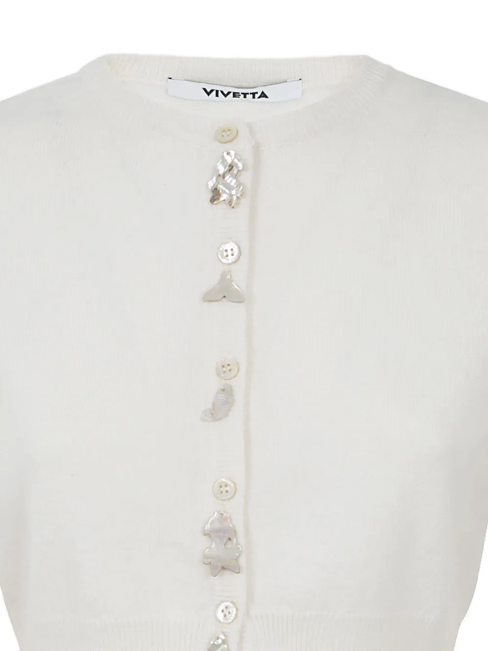  Vivetta Fish-detail Cardigan - White 