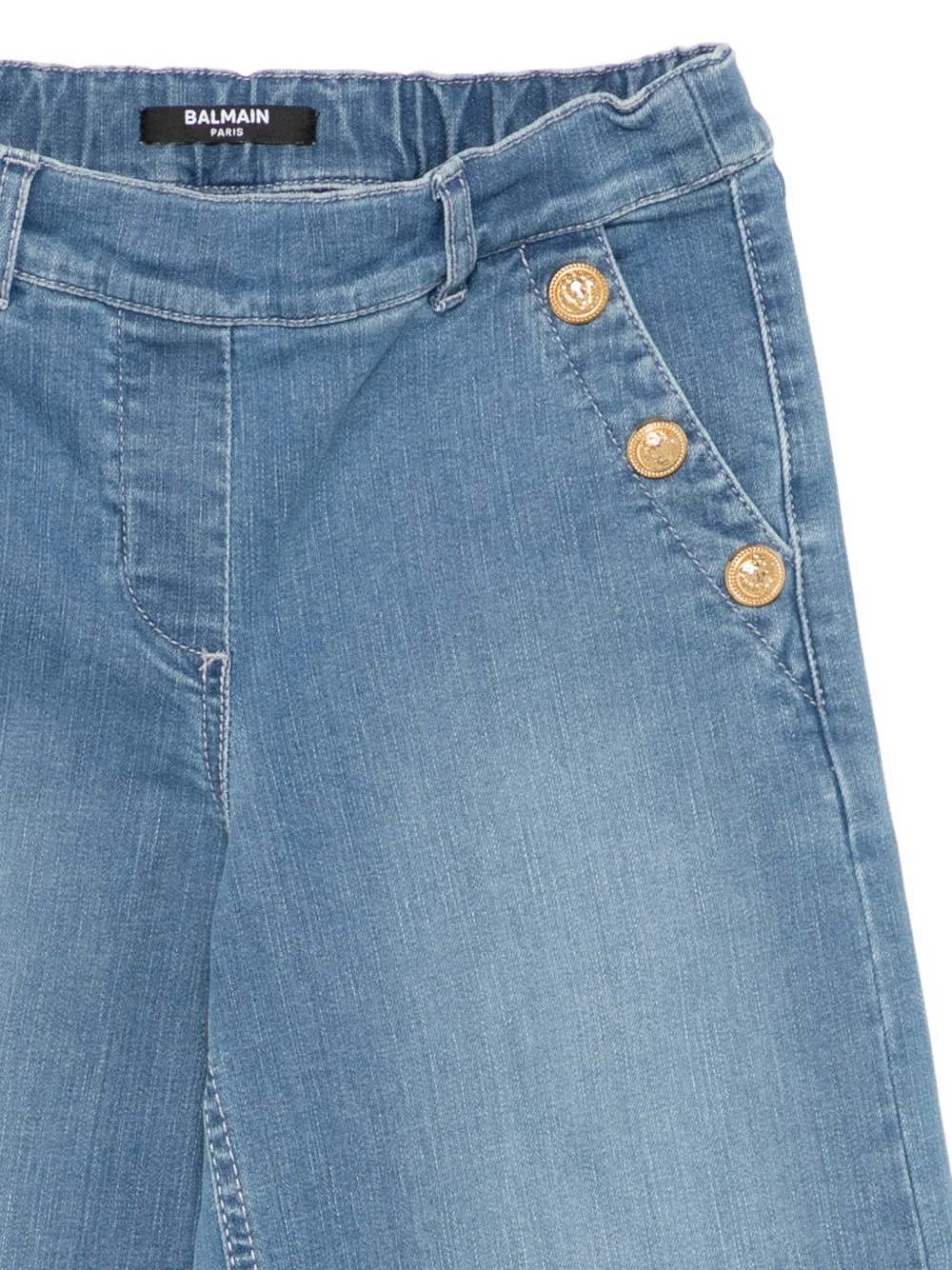 Button-Embellished Jeans
