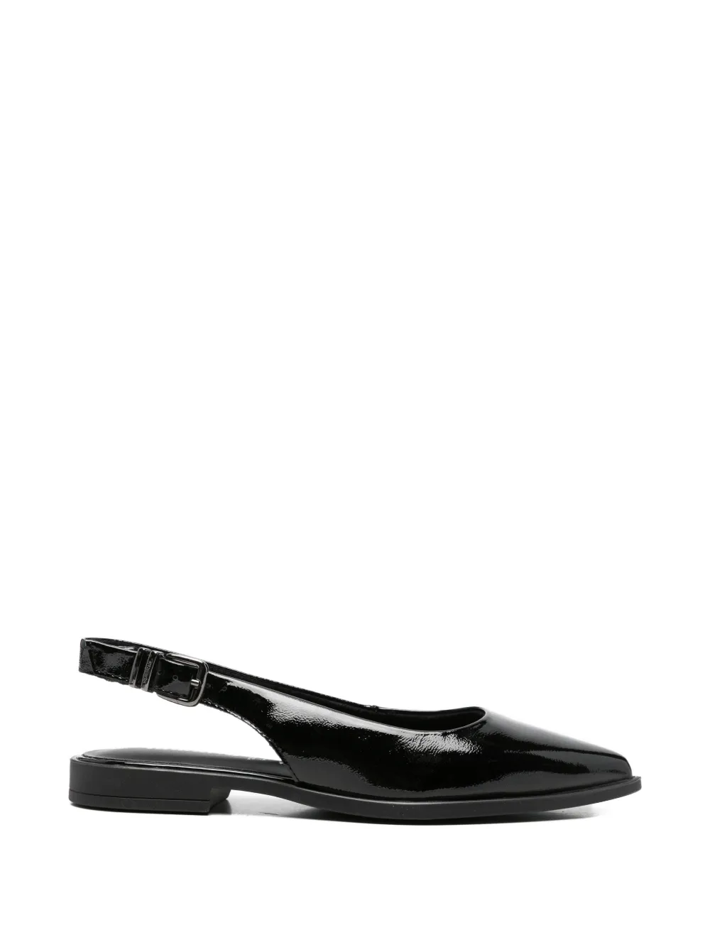 TAMARIS Lakleren platte pumps Zwart