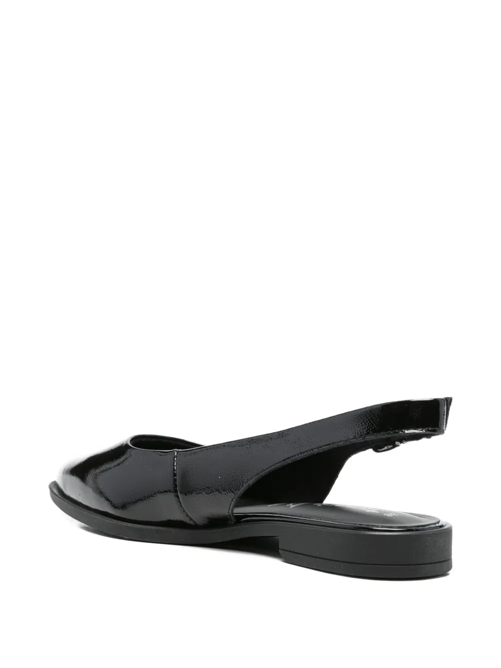 TAMARIS Lakleren platte pumps Zwart