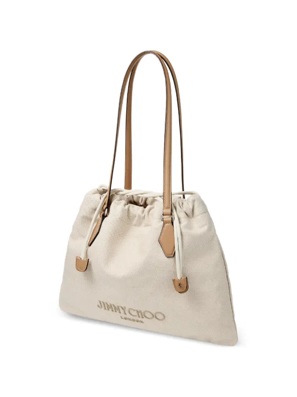 JIMMY CHOO ベージュ ストロートートバッグ Jimmy Choo ドローストリング ハンドバッグ M | ニュートラル