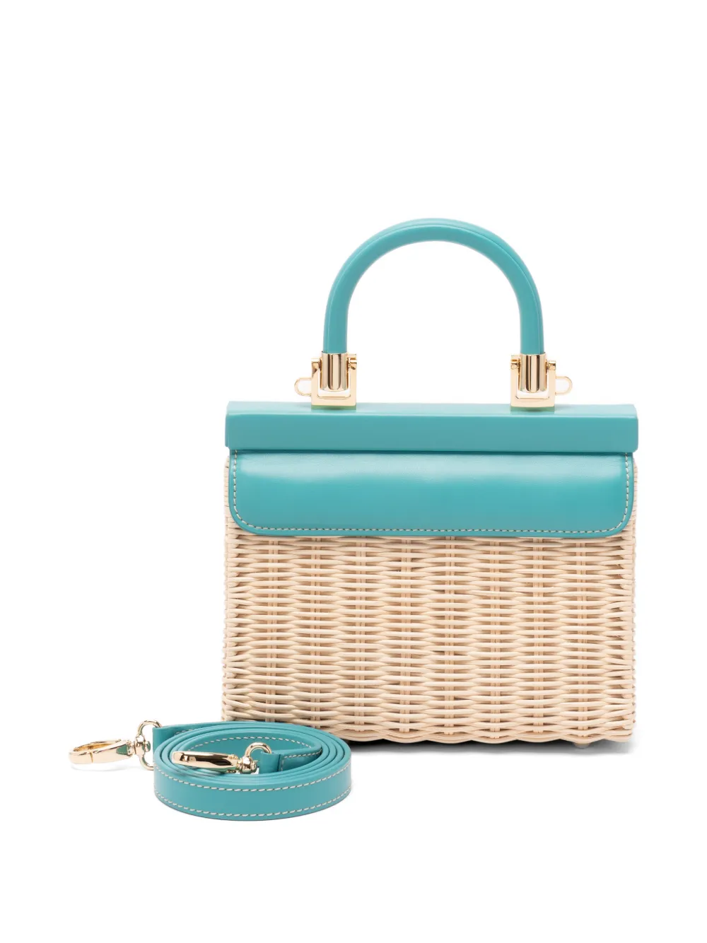  Rodo Small Wicker Tote Bag - Neutrals 
