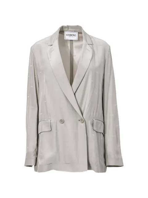 Iceberg logo-jacquard blazer