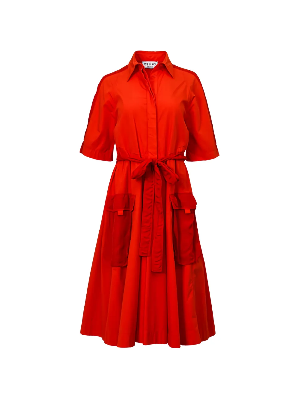 Iceberg Abito midi con cintura - Rosso