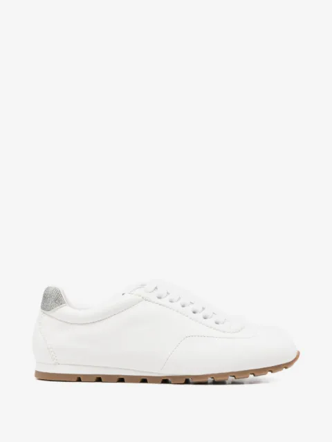 Doucal's crystal-embellished leather sneakers