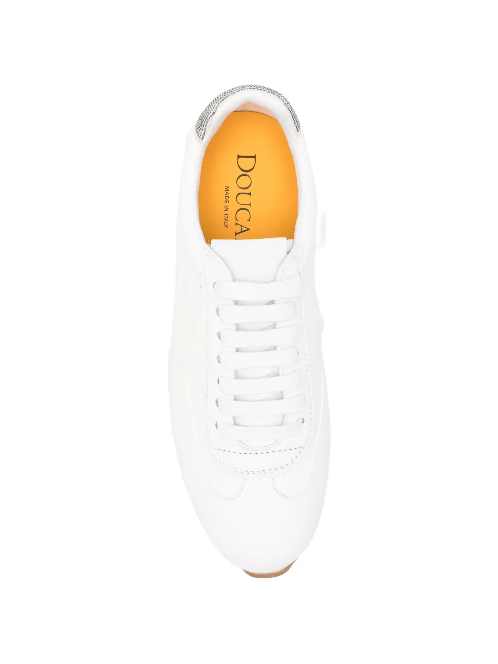 Doucal's crystal-embellished leather sneakers Wit