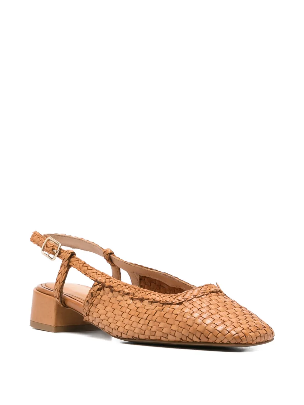 Carmela Geweven slingback ballerina's Beige