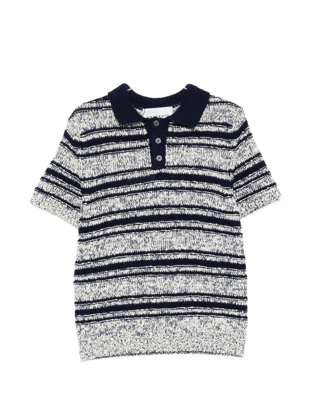 AMARANTO striped button knitwear - Blu