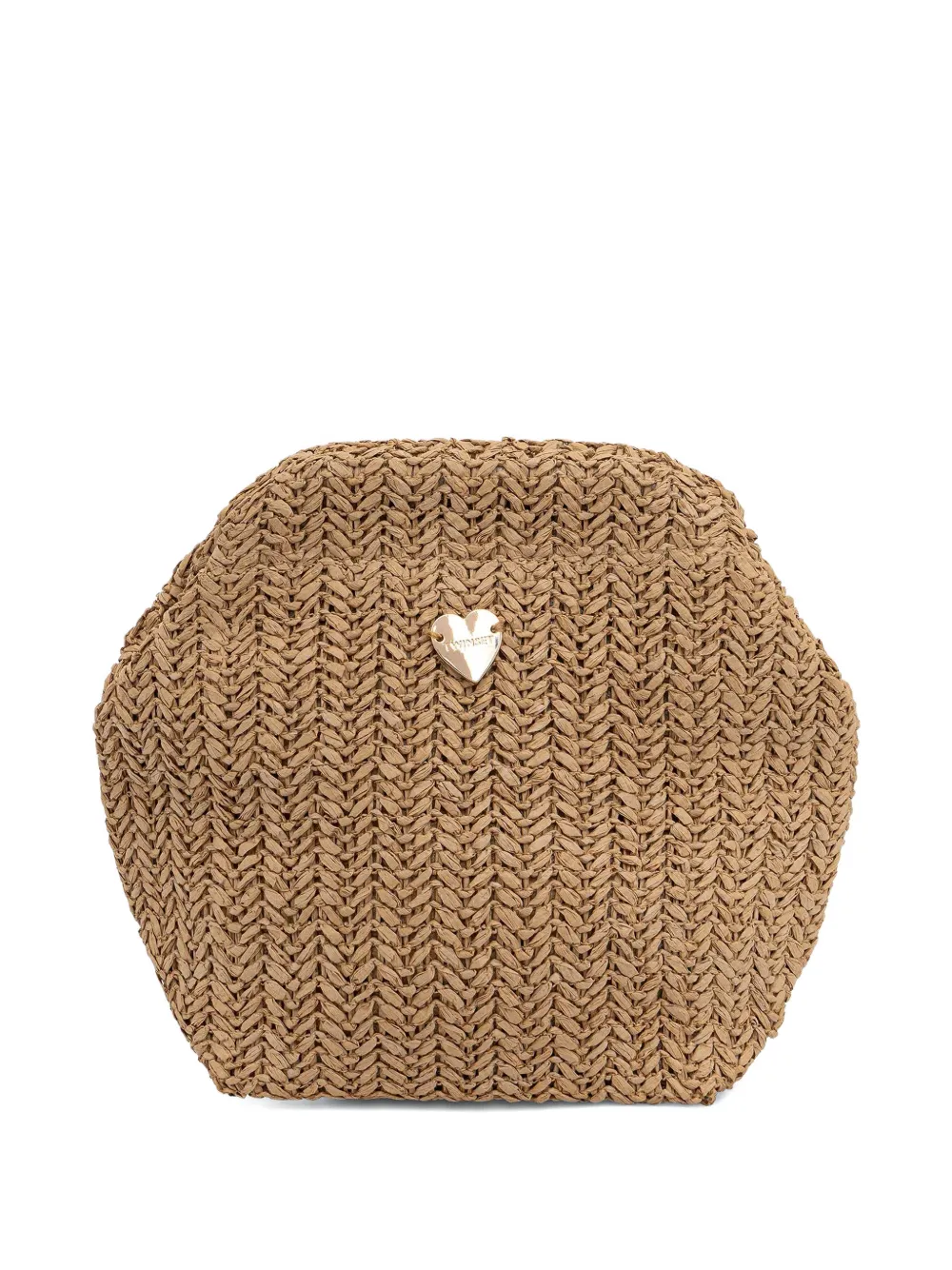 TWINSET woven heart-plaque make up bag - Toni neutri