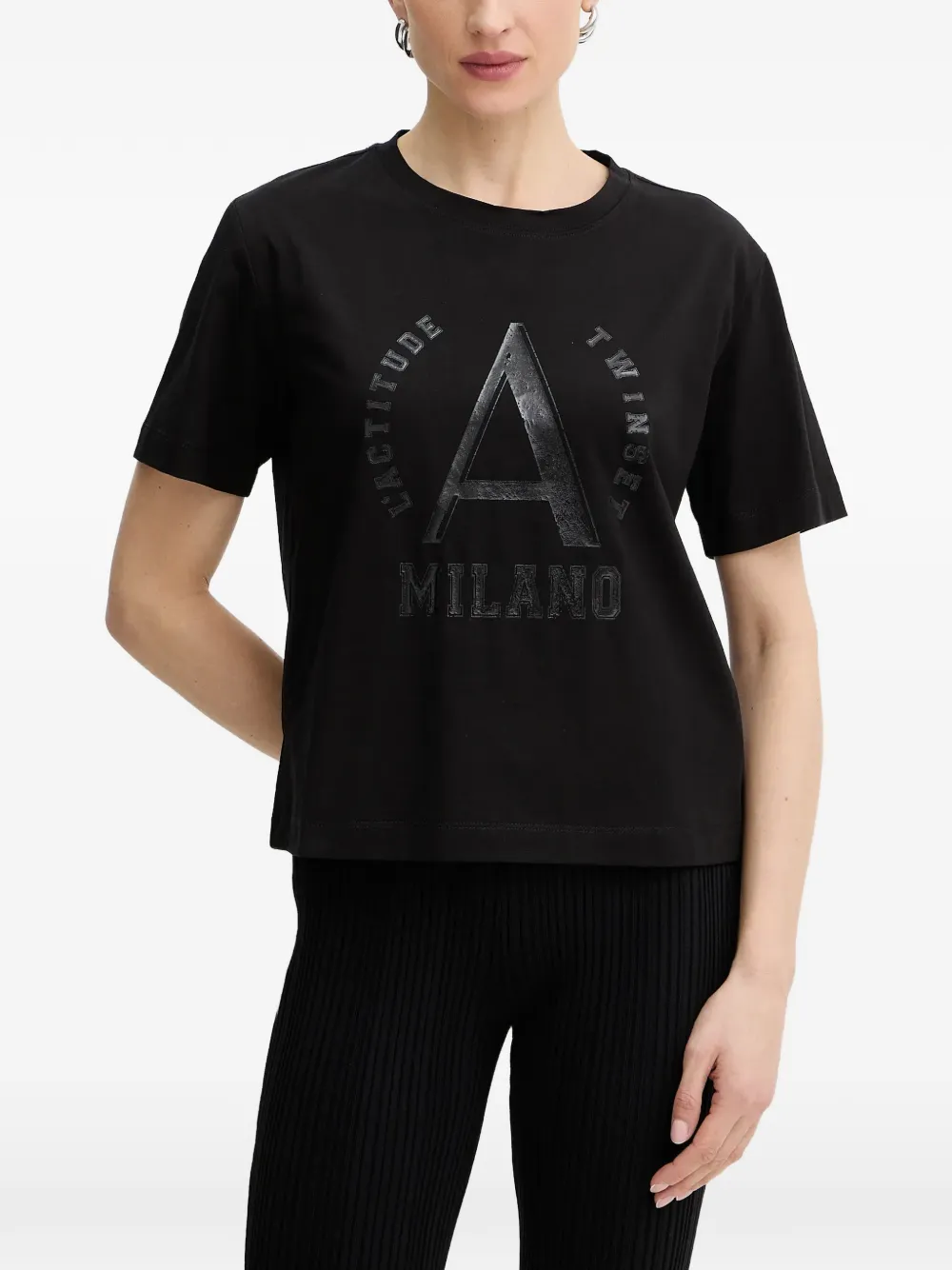 TWINSET T-shirt Milano con stampa - Nero