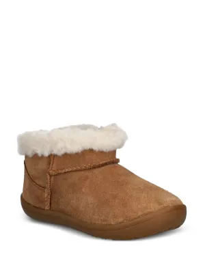 UGG Kids レザーアンクルブーツ | ブラウン | FARFETCH JP