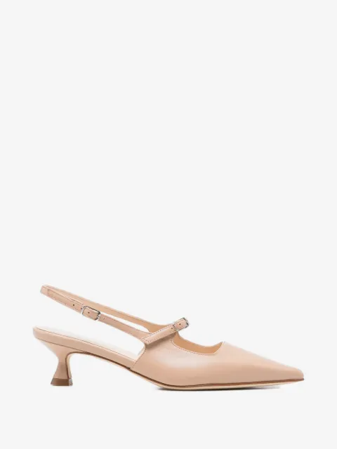 Anna F. pointed-toe leather pumps