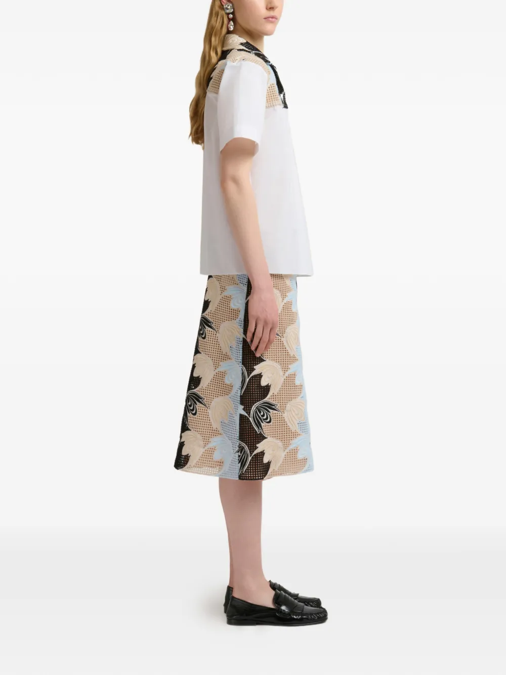 Marni Popeline blouse met broderie anglaise Wit