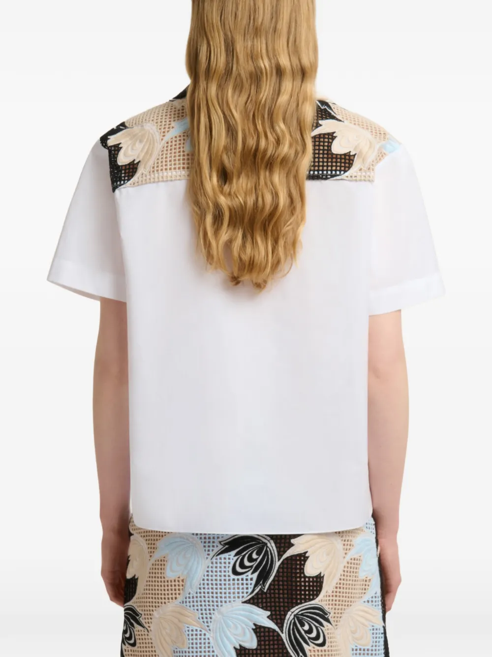 Marni Popeline blouse met broderie anglaise Wit