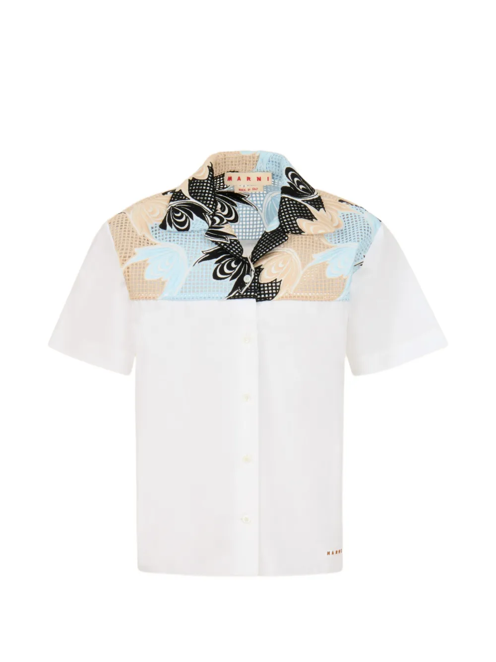 Marni Camicia in rete a fiori - Bianco