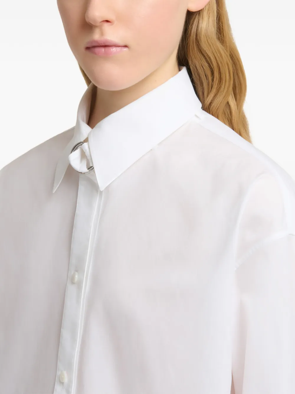 Marni Popeline blouse met D-ring bandje Wit