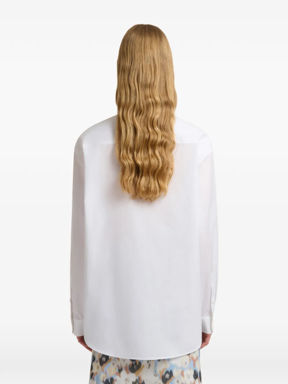 Marni Popeline blouse met D-ring bandje Wit