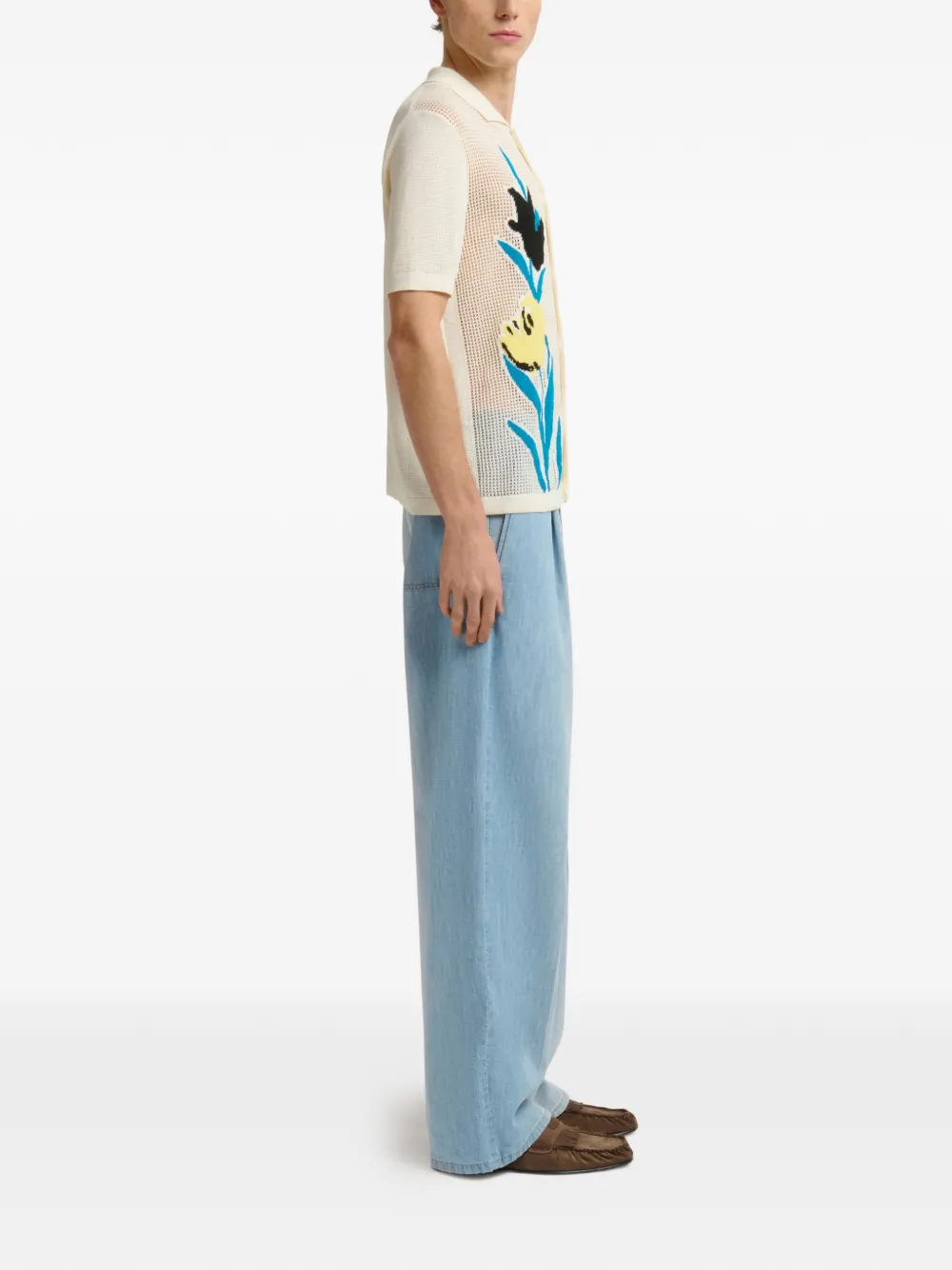 Marni Chambray jeans met foulard Blauw