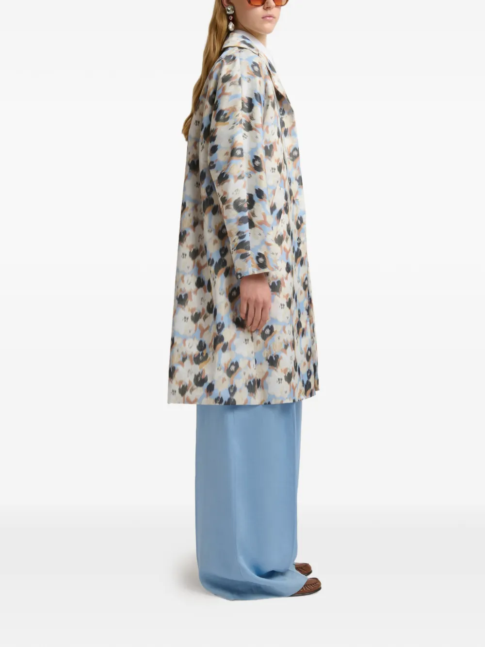  Marni Printed Button Parka Coat - Neutrals 