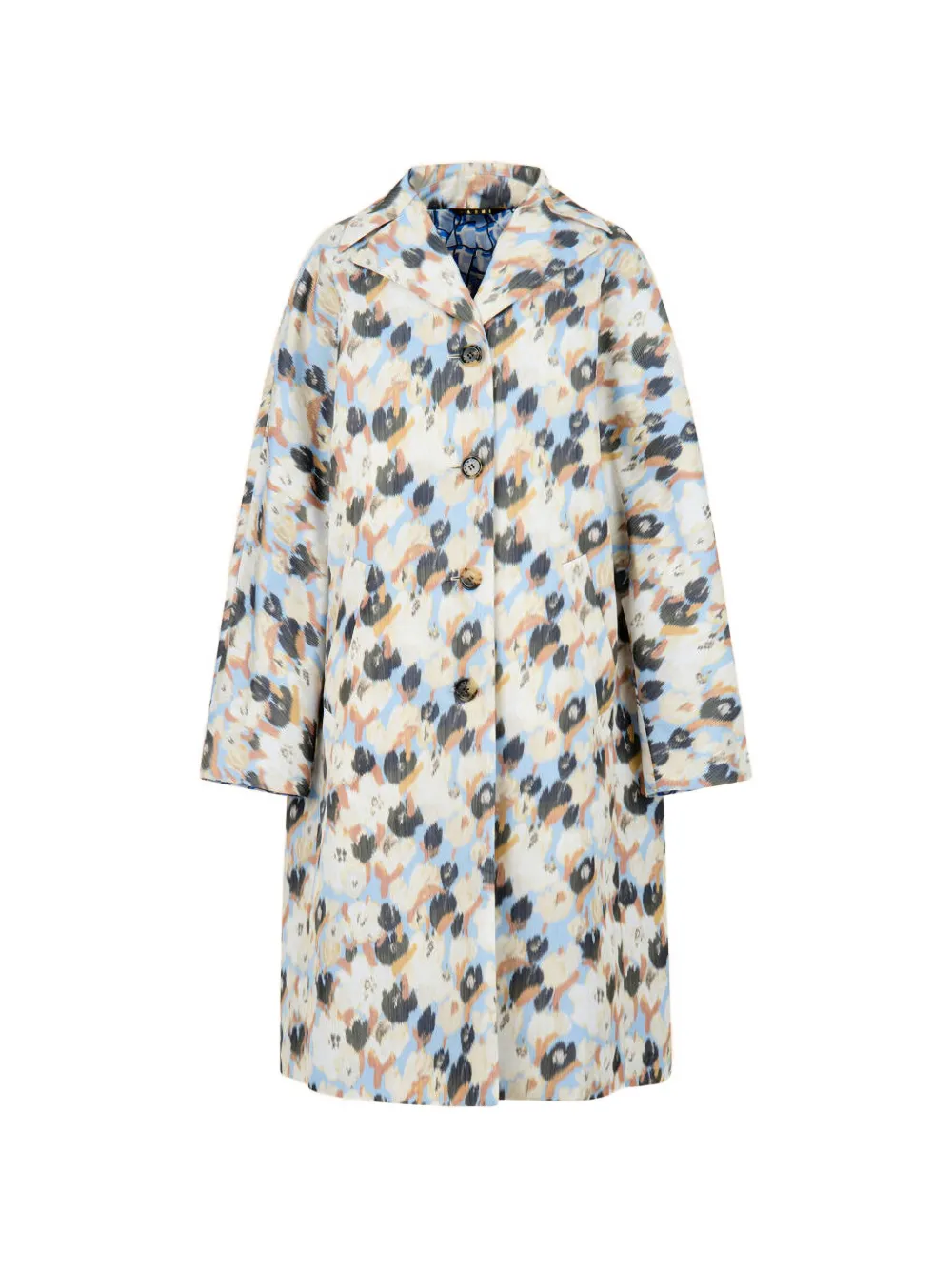 Marni printed button parka coat - Nude