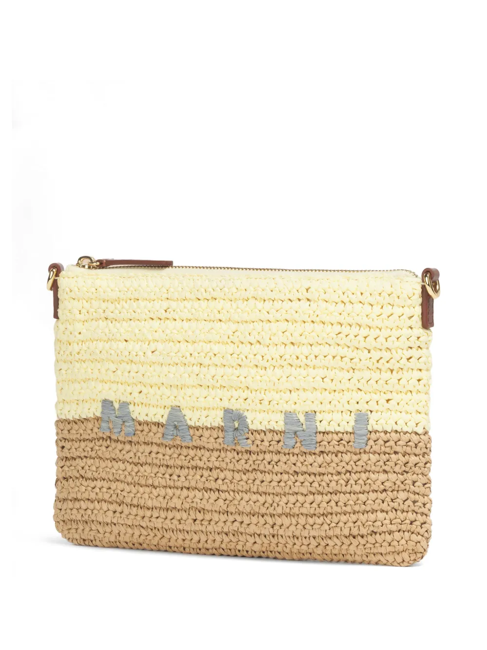 Marni Seaside raffia buidel Beige