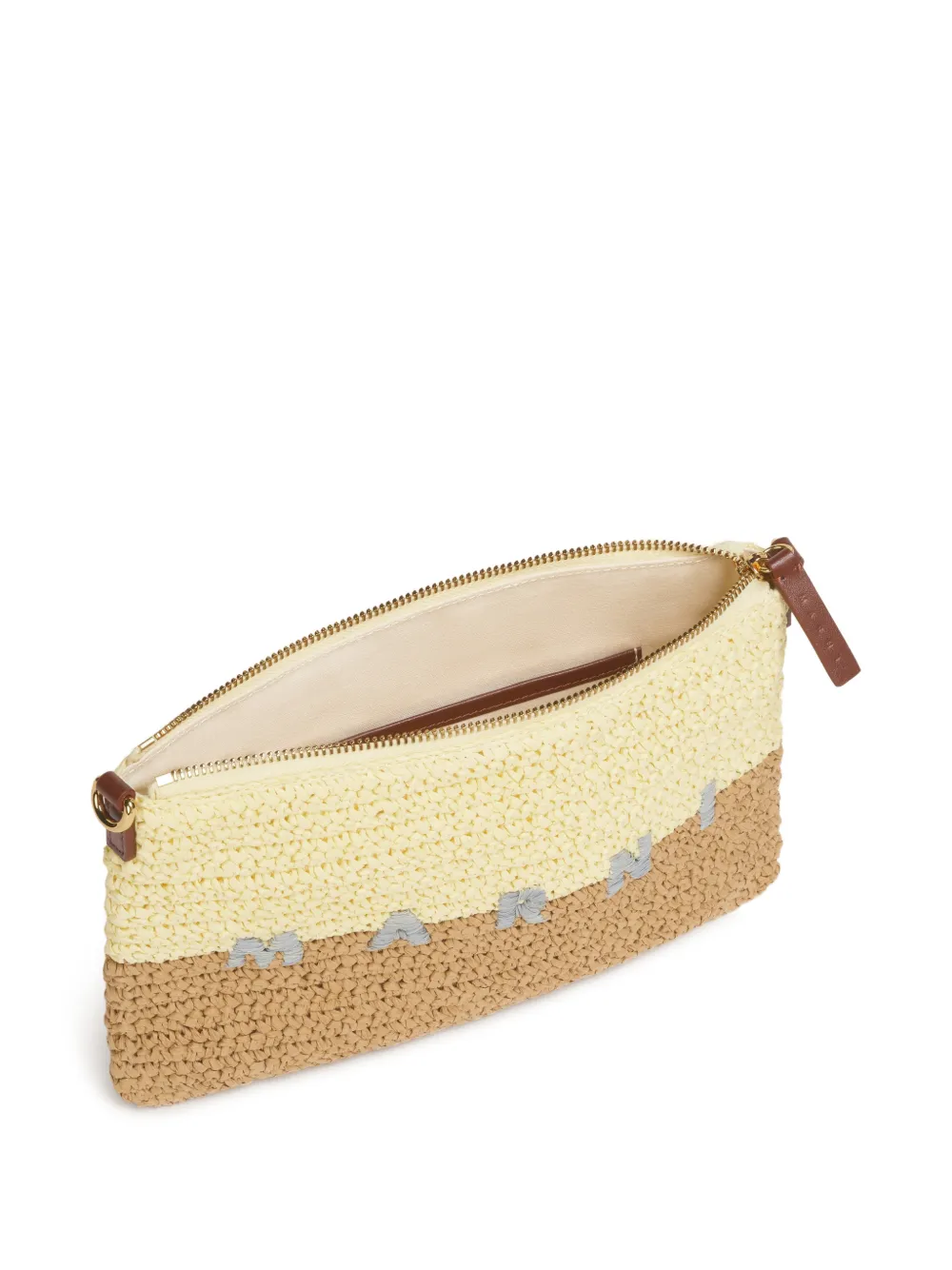 Marni Seaside raffia buidel Beige