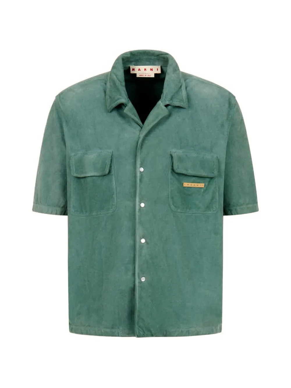 Marni flap-patch pocket lambskin shirt - Grün