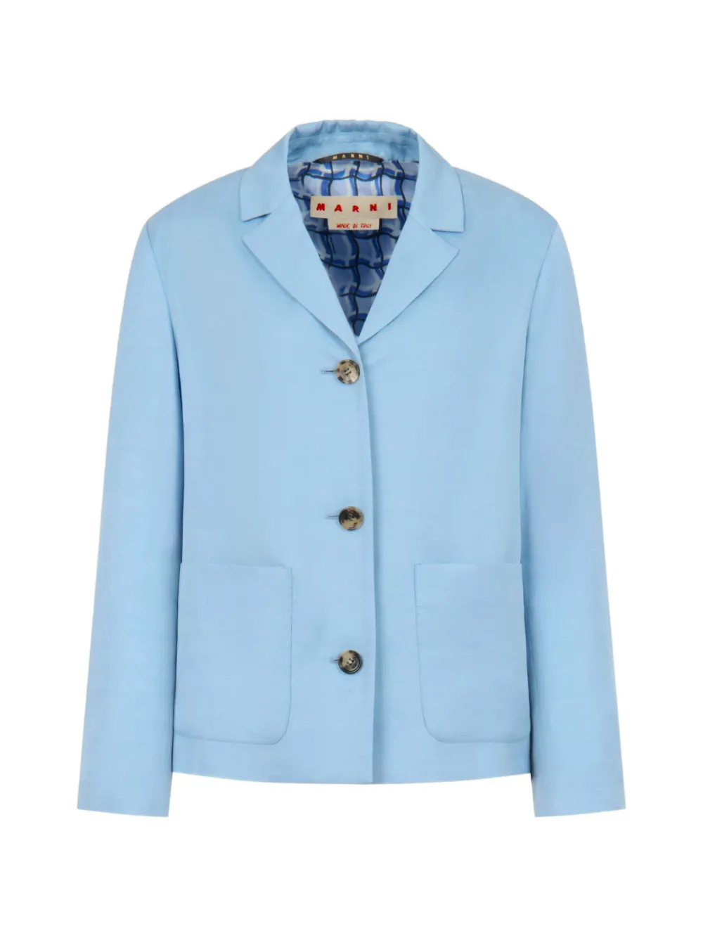 Marni patch-pocket single-breasted jacket - Blu