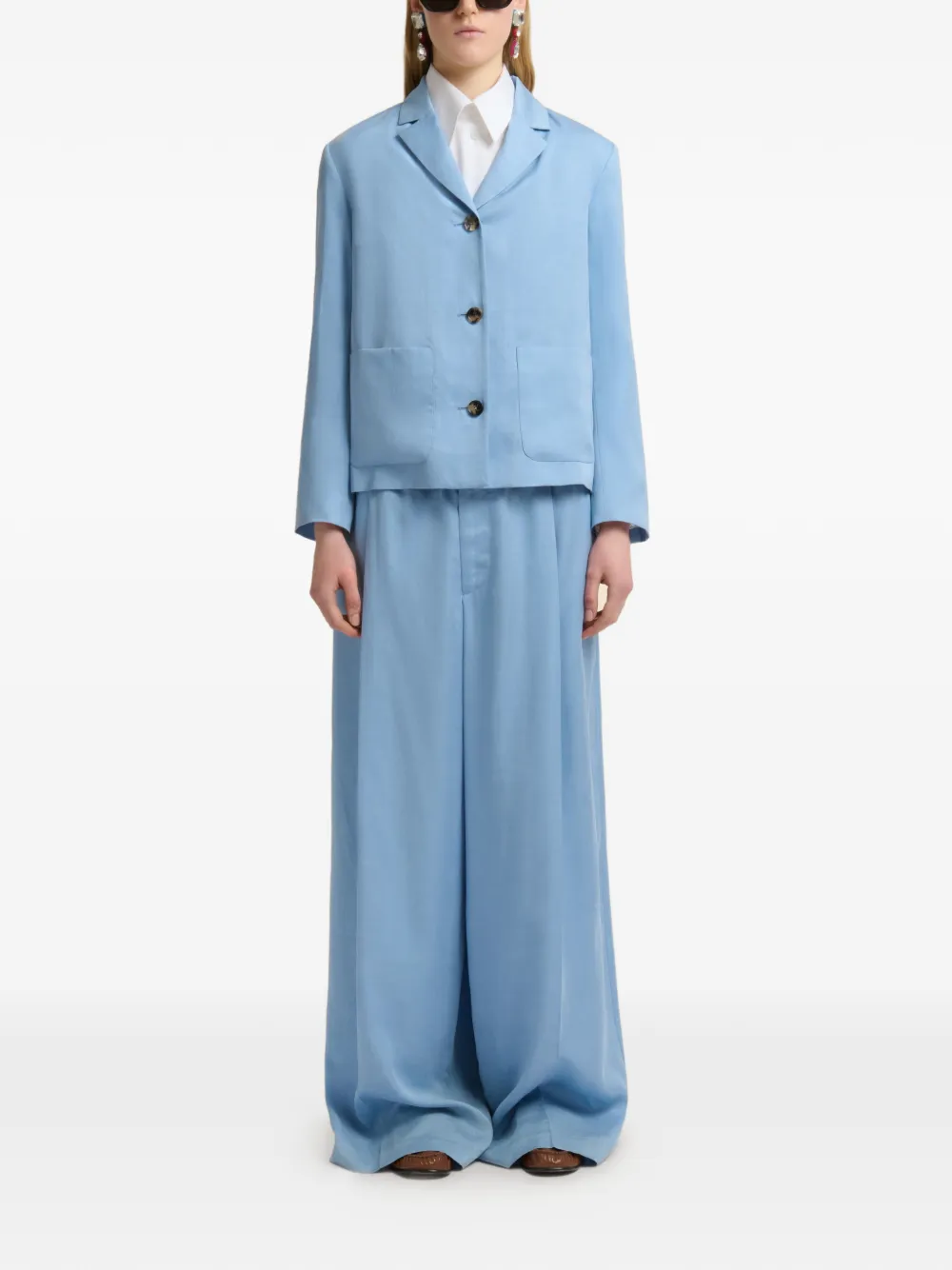  Marni Patch-pocket Single-breasted Jacket - Blue 