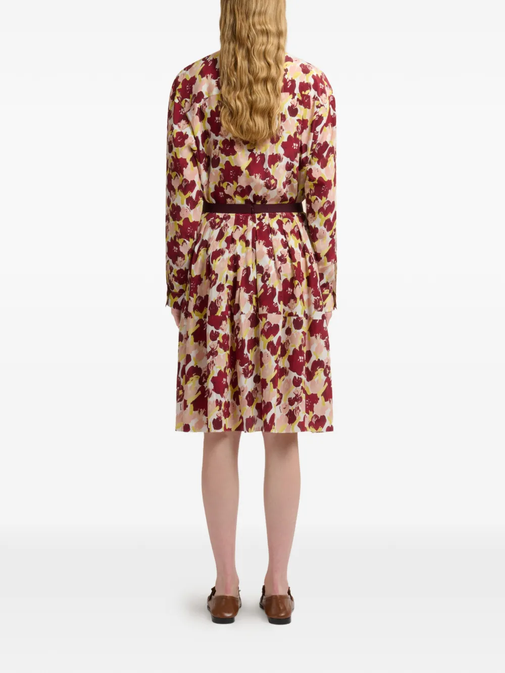 Marni Zijden geplooide rok met Secret Bouquet print Rood