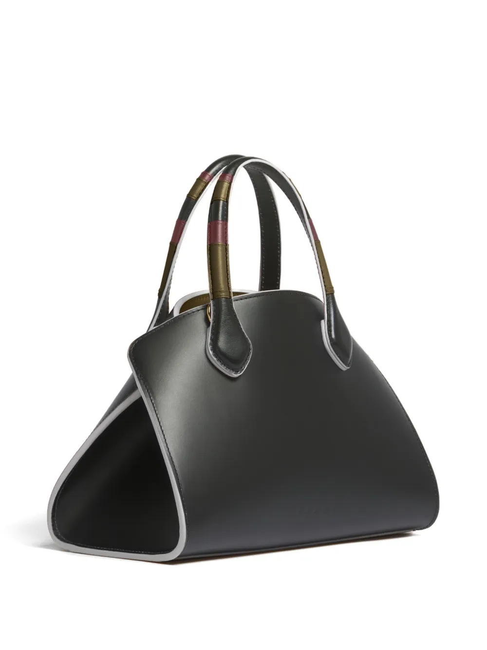 Marni Kleine Overlap leren handtas Zwart
