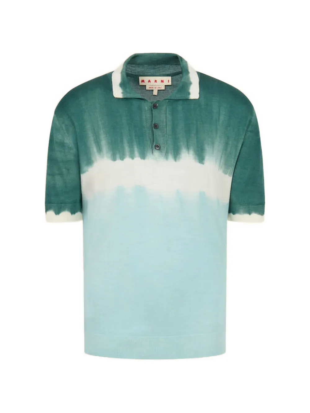 Marni tie-dye ribbed polo shirt - Grün