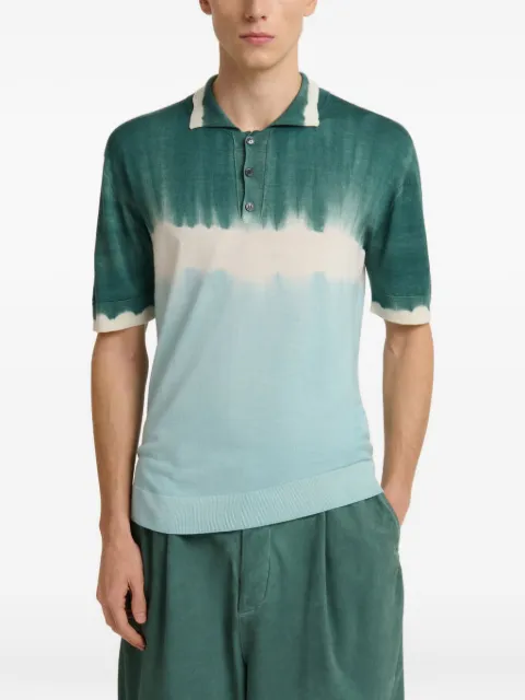 Marni wool-silk polo shirt with tie-dye effect
