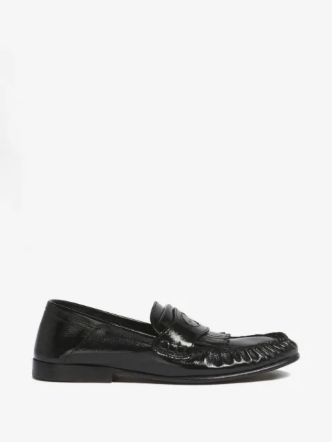 Marni fringe embossed leather loafers