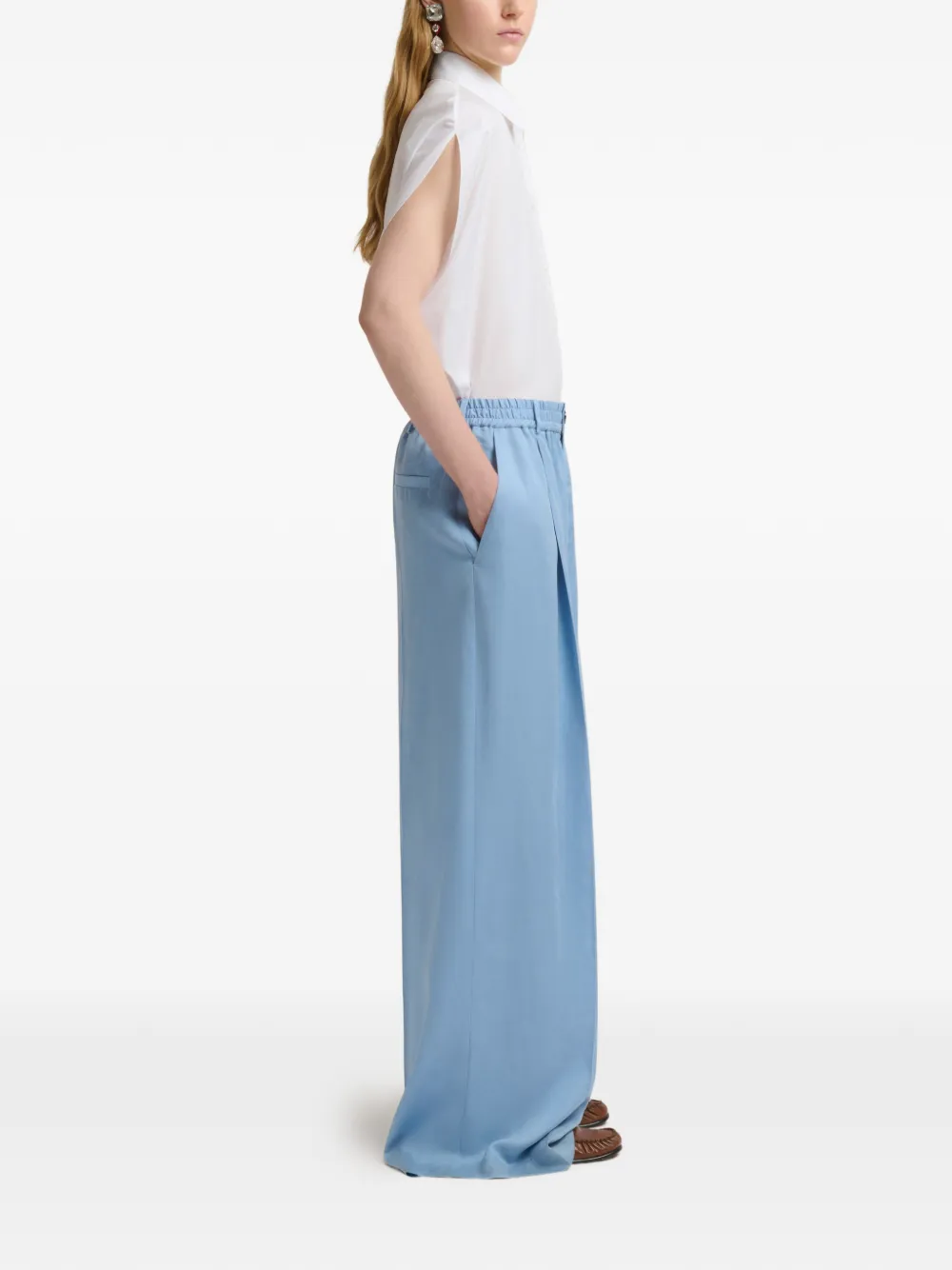 Marni Popeline blouse met D-ring bandje Wit