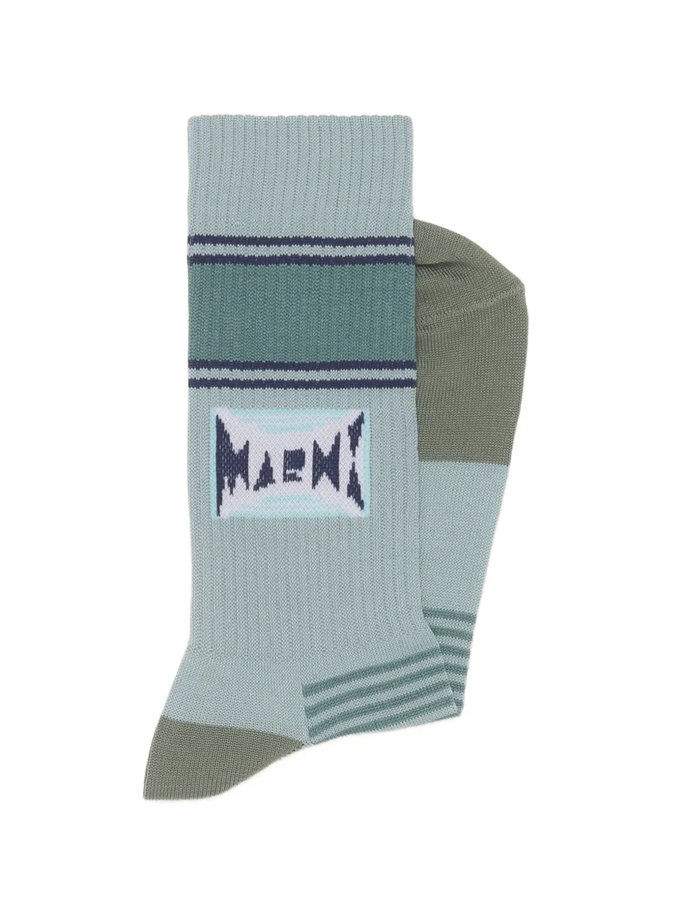  Marni Ribbed Striped Socks - Blue 