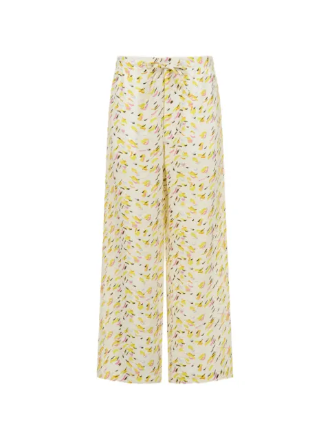 Marni linen pants with Brushstroke Wave print