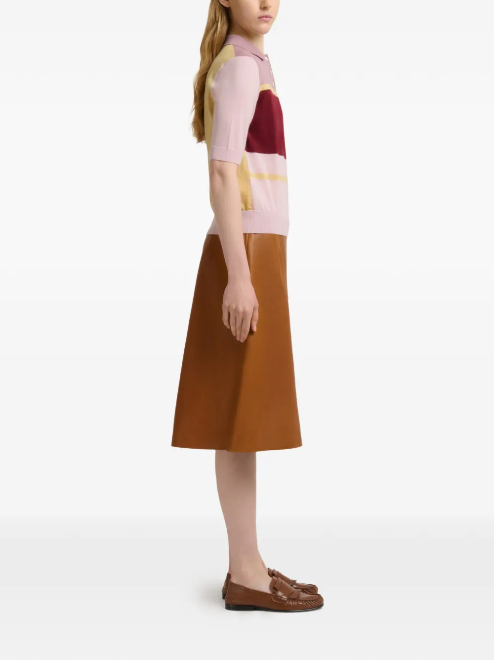 Marni Gestreept blouse met colourblocking Roze