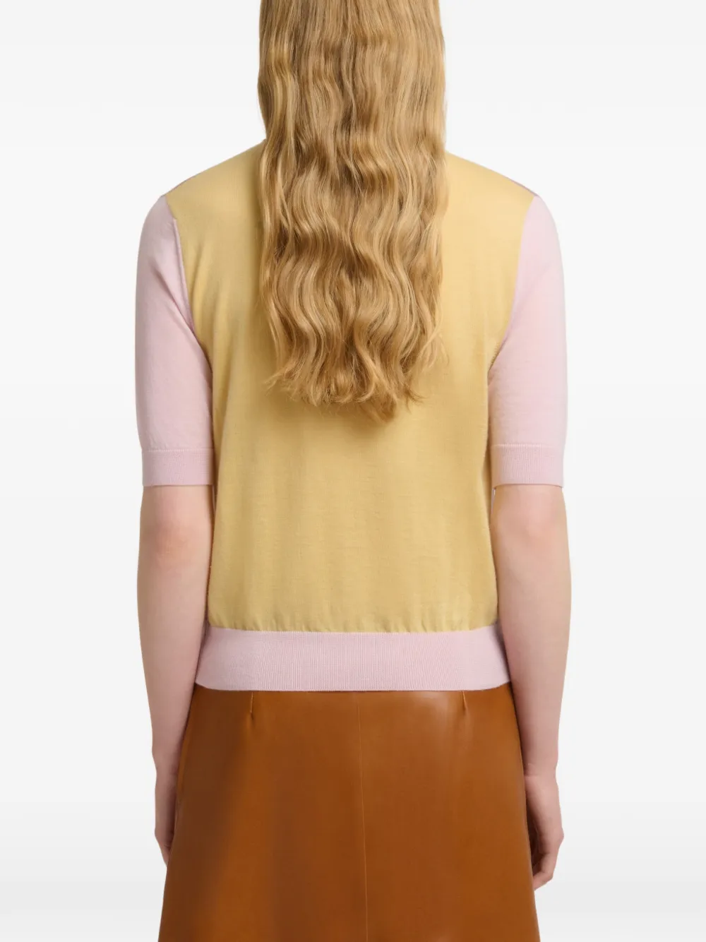 Marni Gestreept blouse met colourblocking Roze