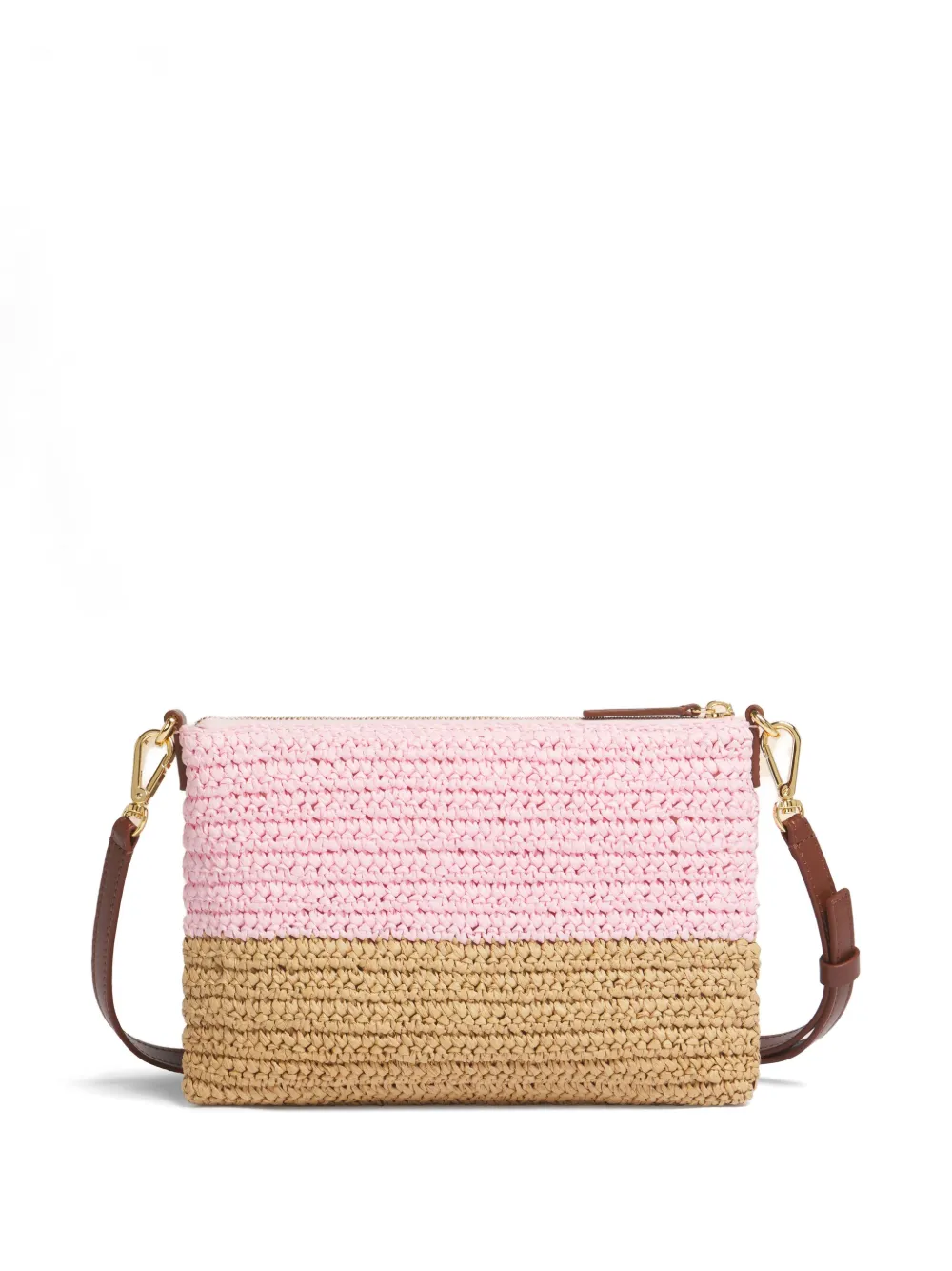 Marni Seaside raffia buidel Roze