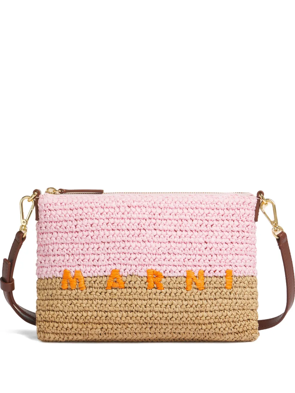 Marni zip closure logo mini bag - Rosa